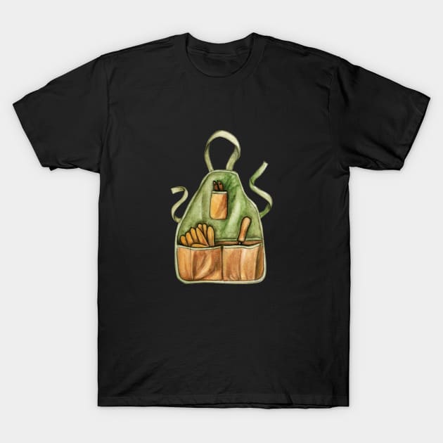 GARDENING APRON WITH TOOLS AND GLOVES; GARDENER PLANT LOVER GIFT T-Shirt by SectorG91